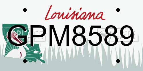GPM8589 Louisiana License Plate