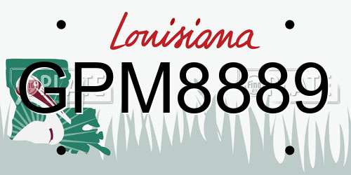 GPM8889 Louisiana License Plate