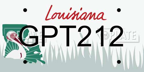 GPT212 Louisiana License Plate