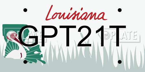 GPT21T Louisiana License Plate