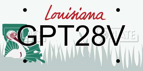 GPT28V Louisiana License Plate