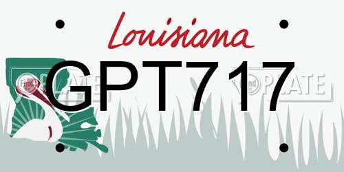 GPT717 Louisiana License Plate