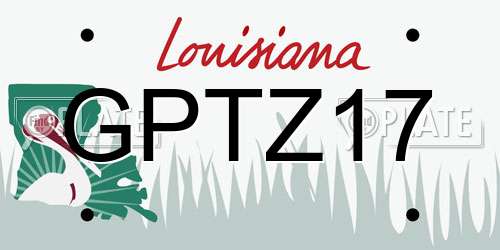 GPTZ17 Louisiana License Plate