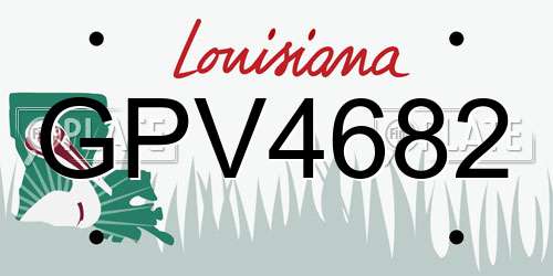 GPV4682 Louisiana License Plate