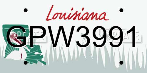 GPW3991 Louisiana License Plate
