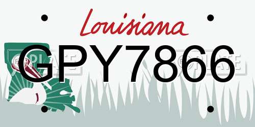 GPY7866 Louisiana License Plate