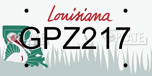 GPZ217 Louisiana License Plate