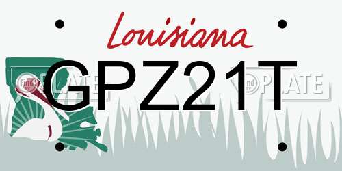 GPZ21T Louisiana License Plate