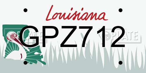 GPZ712 Louisiana License Plate
