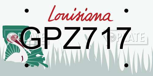 GPZ717 Louisiana License Plate