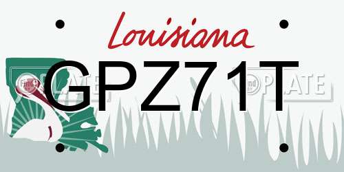 GPZ71T Louisiana License Plate