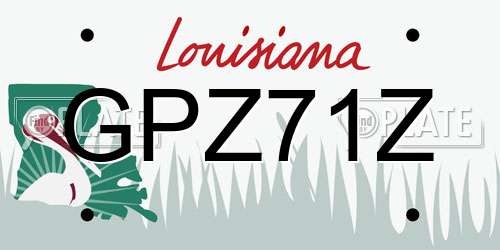 GPZ71Z Louisiana License Plate