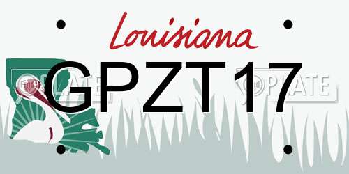 GPZT17 Louisiana License Plate