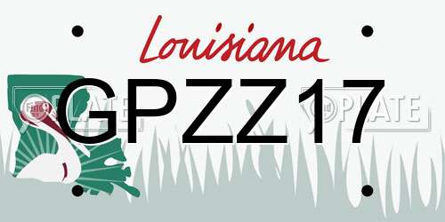 GPZZ17 Louisiana License Plate