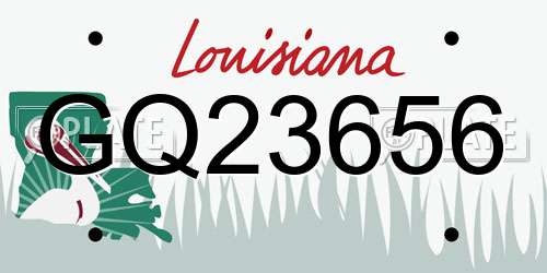 GQ23656 Louisiana License Plate