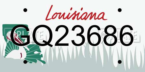GQ23686 Louisiana License Plate