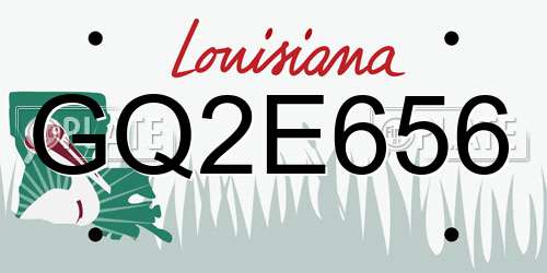 GQ2E656 Louisiana License Plate