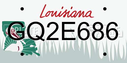 GQ2E686 Louisiana License Plate