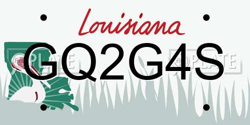 GQ2G4S Louisiana License Plate
