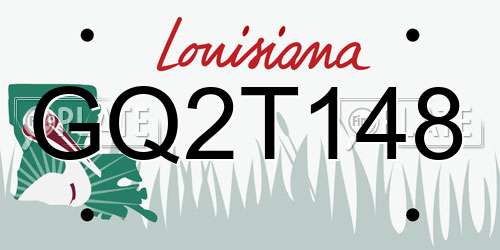 GQ2T148 Louisiana License Plate
