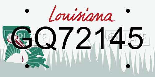 GQ72145 Louisiana License Plate