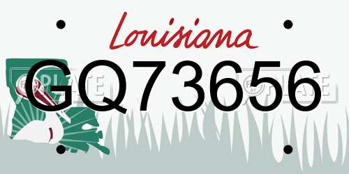 GQ73656 Louisiana License Plate