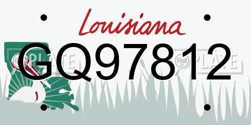 GQ97812 Louisiana License Plate