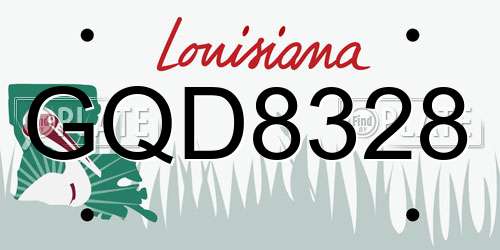 GQD8328 Louisiana License Plate