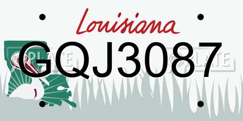 GQJ3087 Louisiana License Plate