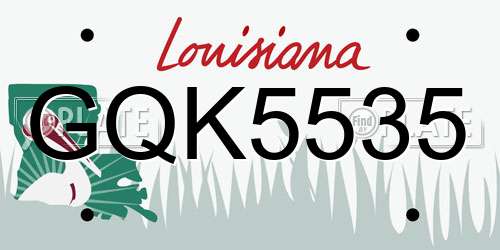 GQK5535 Louisiana License Plate