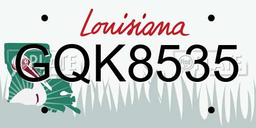 GQK8535 Louisiana License Plate