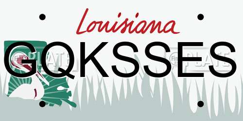 GQKSSES Louisiana License Plate