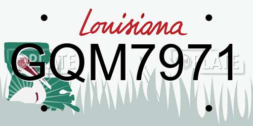 GQM7971 Louisiana License Plate
