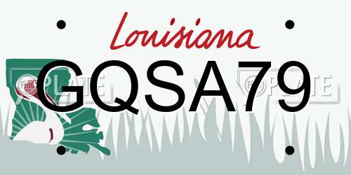 GQSA79 Louisiana License Plate