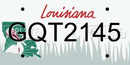GQT2145 Louisiana License Plate