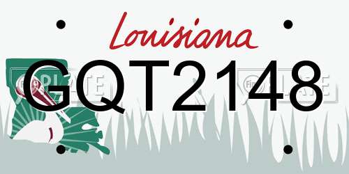GQT2148 Louisiana License Plate