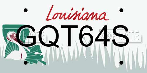 GQT64S Louisiana License Plate