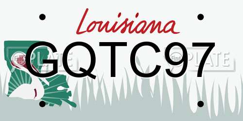 GQTC97 Louisiana License Plate