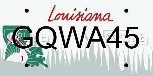 GQWA45 Louisiana License Plate