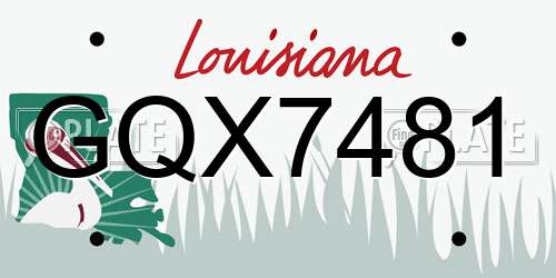 GQX7481 Louisiana License Plate