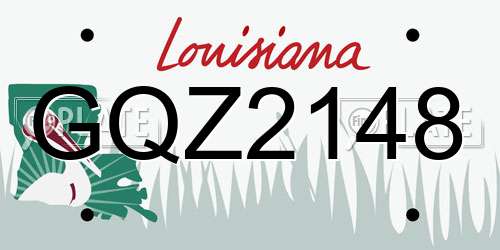 GQZ2148 Louisiana License Plate