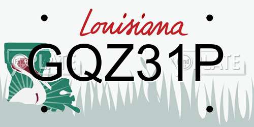 GQZ31P Louisiana License Plate