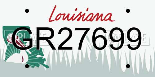 GR27699 Louisiana License Plate
