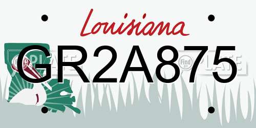 GR2A875 Louisiana License Plate