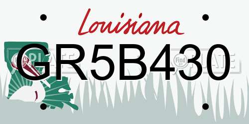 GR5B430 Louisiana License Plate