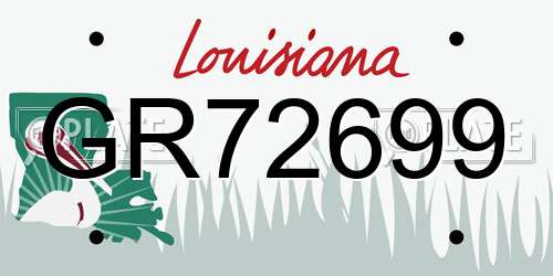 GR72699 Louisiana License Plate