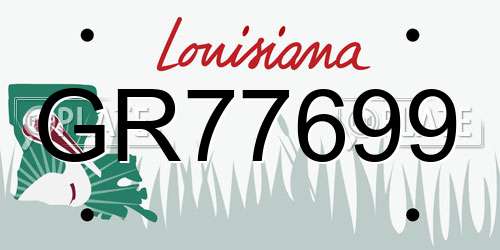 GR77699 Louisiana License Plate