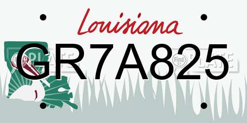 GR7A825 Louisiana License Plate