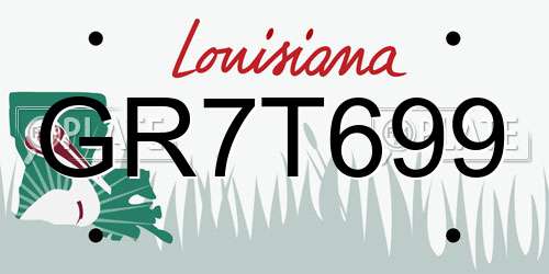 GR7T699 Louisiana License Plate