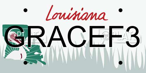 GRACEF3 Louisiana License Plate